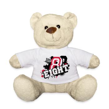 nombre élégant huit graffiti en 3D - Nounours - blanc - Devant