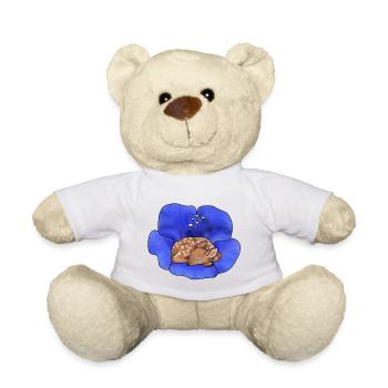 Reh in Bluete - Teddy - Weiß - Vorne