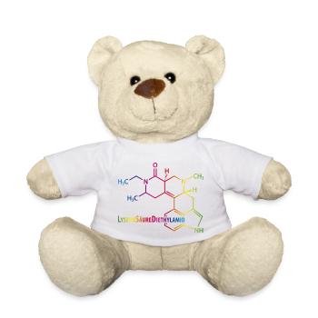 LSD Strukturformel bunter Regenbogen Drogen Rausch - Teddy - Weiß - Vorne