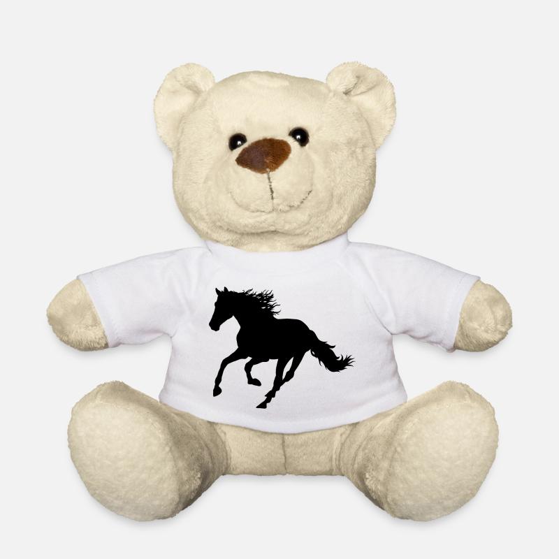 Schwarzes Pferd - Teddy - Weiß