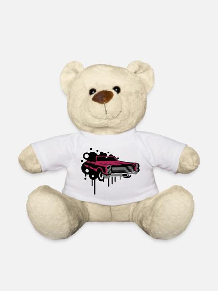Vintage Auto Graffiti - Teddy - Weiß