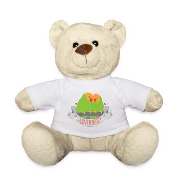 Peachfaced Lovebirds Banner - Teddy - Weiß - Vorne
