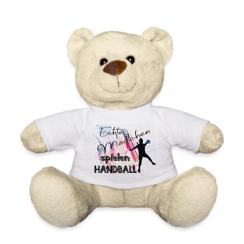 Echte Mädchen spielen Handball - Teddy - Weiß - Vorne