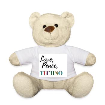 Love, peace, techno - Teddy Bear - white - Front