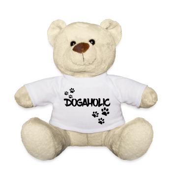 Addicted to dogs. Dog lover, animal * - Teddy Bear - white - Front