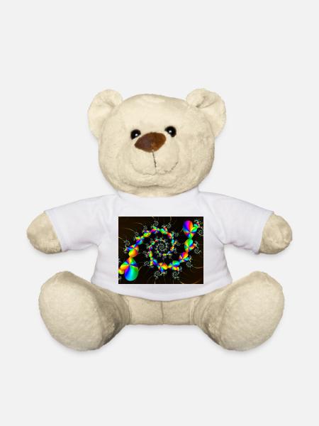 SPIRAL RAINBOW HEARTS - Teddy - Weiß