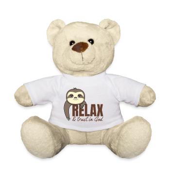 Détendez-vous et faites confiance à la paresse du christianisme de Dieu - Nounours - blanc - Devant