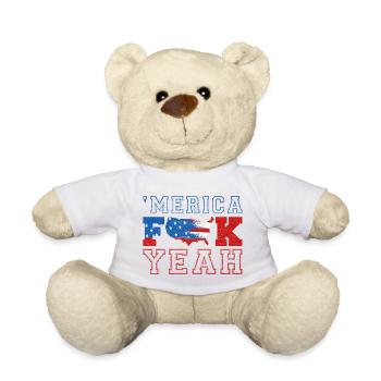 America Fuck Yeah - Teddy Bear - white - Front