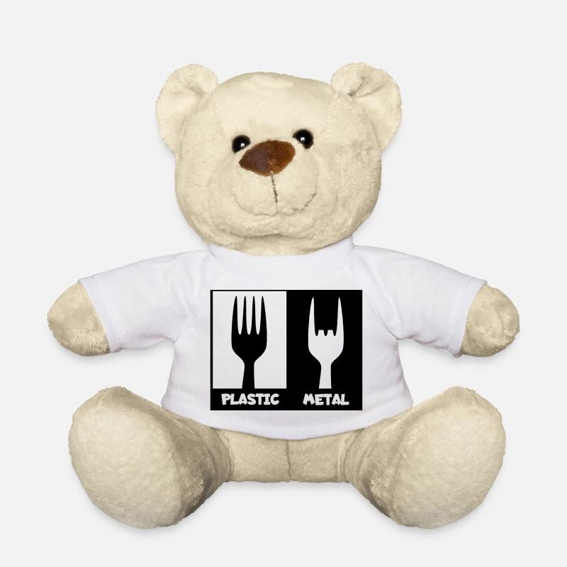 Kunststoff versus Schwermetall. Metal, Hard Rock # - Teddy - Weiß