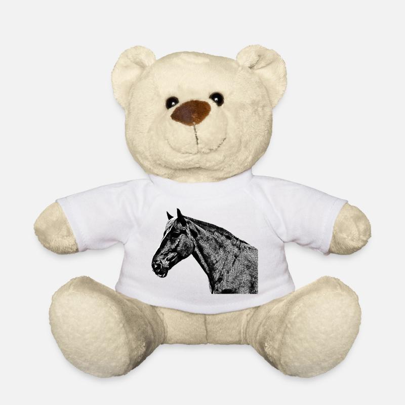 Tête de cheval cheval club d'équitation Dresurpferd - Nounours - blanc