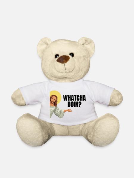Lustiges Jesus Motif - Whatcha Doin? - Teddy - Weiß