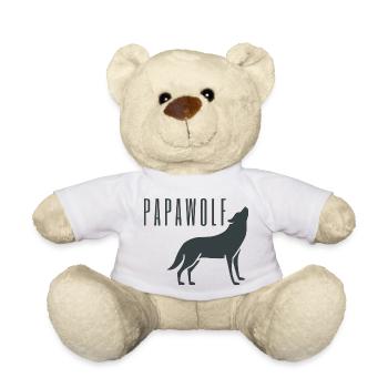 Wolf Wolves Dad Father Father's Day Papi Daddy Gift - Teddy Bear - white - Front