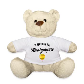 Je peux pas j'ai montgolfière - Nounours - blanc - Devant
