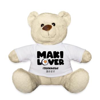 Maki Lover - Gift Japan Asian Cuisine Sushi - Teddy Bear - white - Front