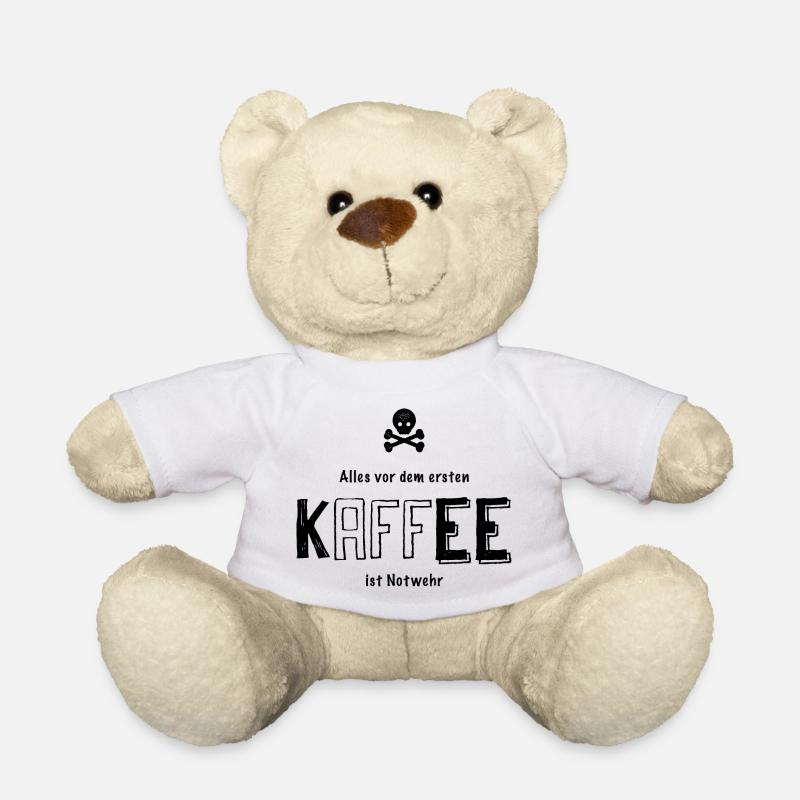 Alles vor dem ersten Kaffee ist Notwehr - Teddy - Weiß