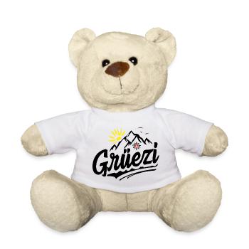 Schweizer Dialekt - Mundart Schweizerdeutsch Hallo - Teddy - Weiß - Vorne