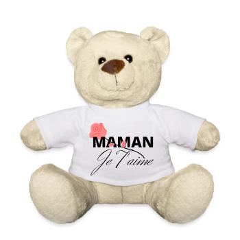 Maman, je t'aime - Nounours - blanc - Devant