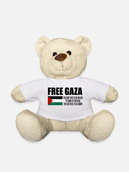 Free Gaza, Palestine Flag, Save Gaza, Palestina - Teddy - Weiß