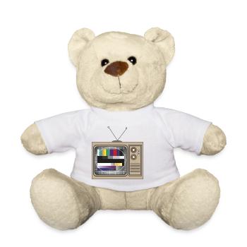 Retro TV Testbild Muster - Teddy - Weiß - Vorne