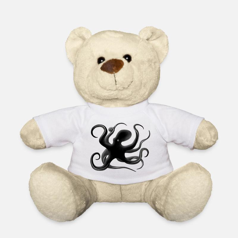 Oktopus Silhouette - Teddy - Weiß