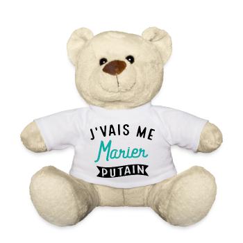 J'vais Me Marier Putain Cadeau Evg Humour Drôle - Nounours - blanc - Devant