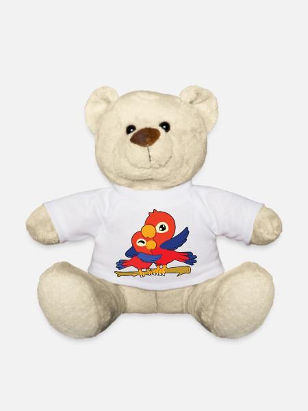Papagei Familie Umarmen - Teddy - Weiß