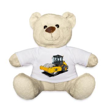 Roller in road construction - Teddy Bear - white - Front