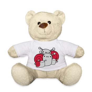 Parents Enfants Escargots - Nounours - blanc - Devant
