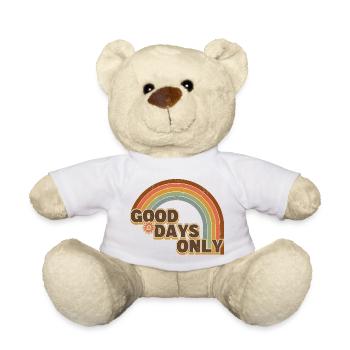 Good Days Only - Retro Vintage Rainbow - Teddy Bear - white - Front