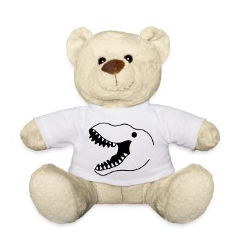 t-rex wide open mouth head only - Teddy Bear - white - Front