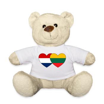 Hollande Lituanie Drapeau Cœur - Nounours - blanc - Devant