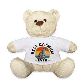 BEST CAT MUM EVER - Teddy Bear - white - Front