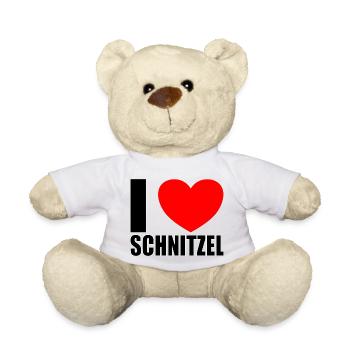 I love Schnitzel - Teddy Bear - white - Front