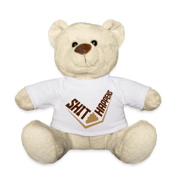 Devise La merde arrive Humour - Nounours - blanc - Devant