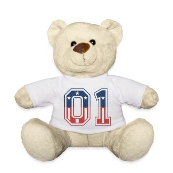 Number 01 USA - Teddy Bear - white - Front