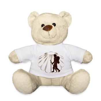 Un pèlerin sur un chemin de pèlerinage avec des pétoncles - Nounours - blanc - Devant