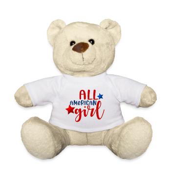 all american girl 4th Of July America - Teddy Bear - white - Front