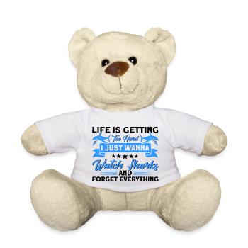 Shark Shark Lover Shark Gift - Teddy Bear - white - Front