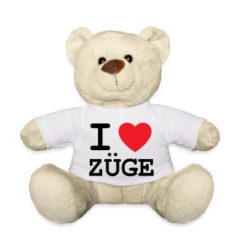 Ich liebe Züge - I Love Trains - Teddy - Weiß - Vorne