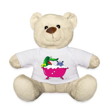 hippo baignoire crocodile bain enfants bébé - Nounours - blanc - Devant
