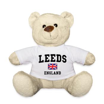 Leeds England Flag Design - Teddy Bear - white - Front