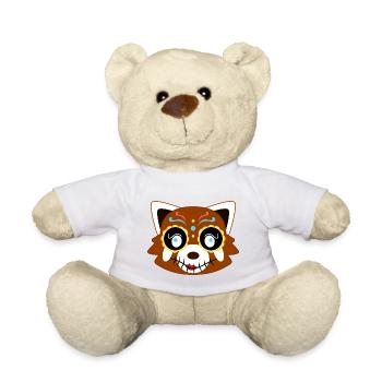 Red panda disguised as Santa Muerte for Halloween - Teddy Bear - white - Front