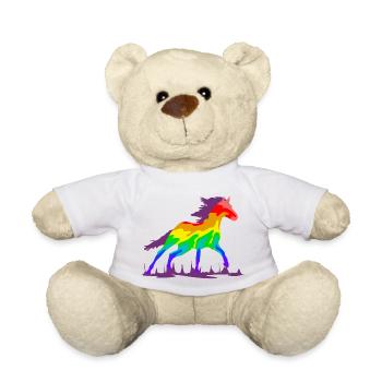 Pferd im Galopp - Teddy - Weiß - Vorne