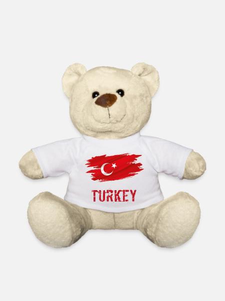 Flag Patriot Gift Home Country Flag Turquie - Nounours - blanc