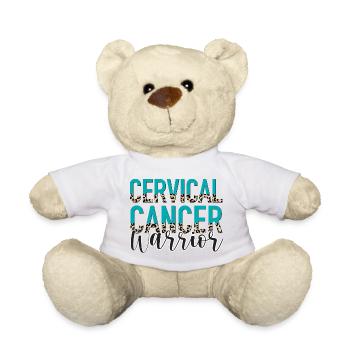 Gebärmutterhalskrebs HPV Cervical Cancer Warrior - Teddy Bear - white - Front