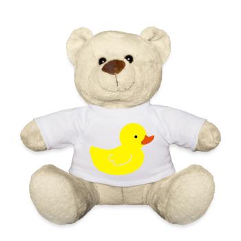 Cheerful Rubber Duck: A Touch of Yellow - Teddy Bear - white - Front