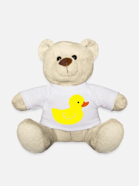 Canard en caoutchouc joyeux: une touche de jaune - Nounours - blanc