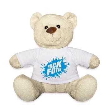 Conception du logo Puck Futin - Nounours - blanc - Devant