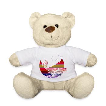 Landscapes in Geometric shape - Teddy Bear - white - Front