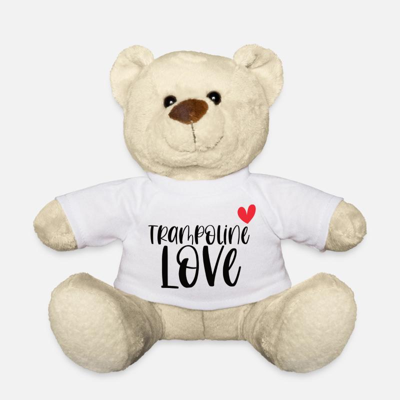 Trampolin Liebe Springen Sport Geschenk - Teddy - Weiß
